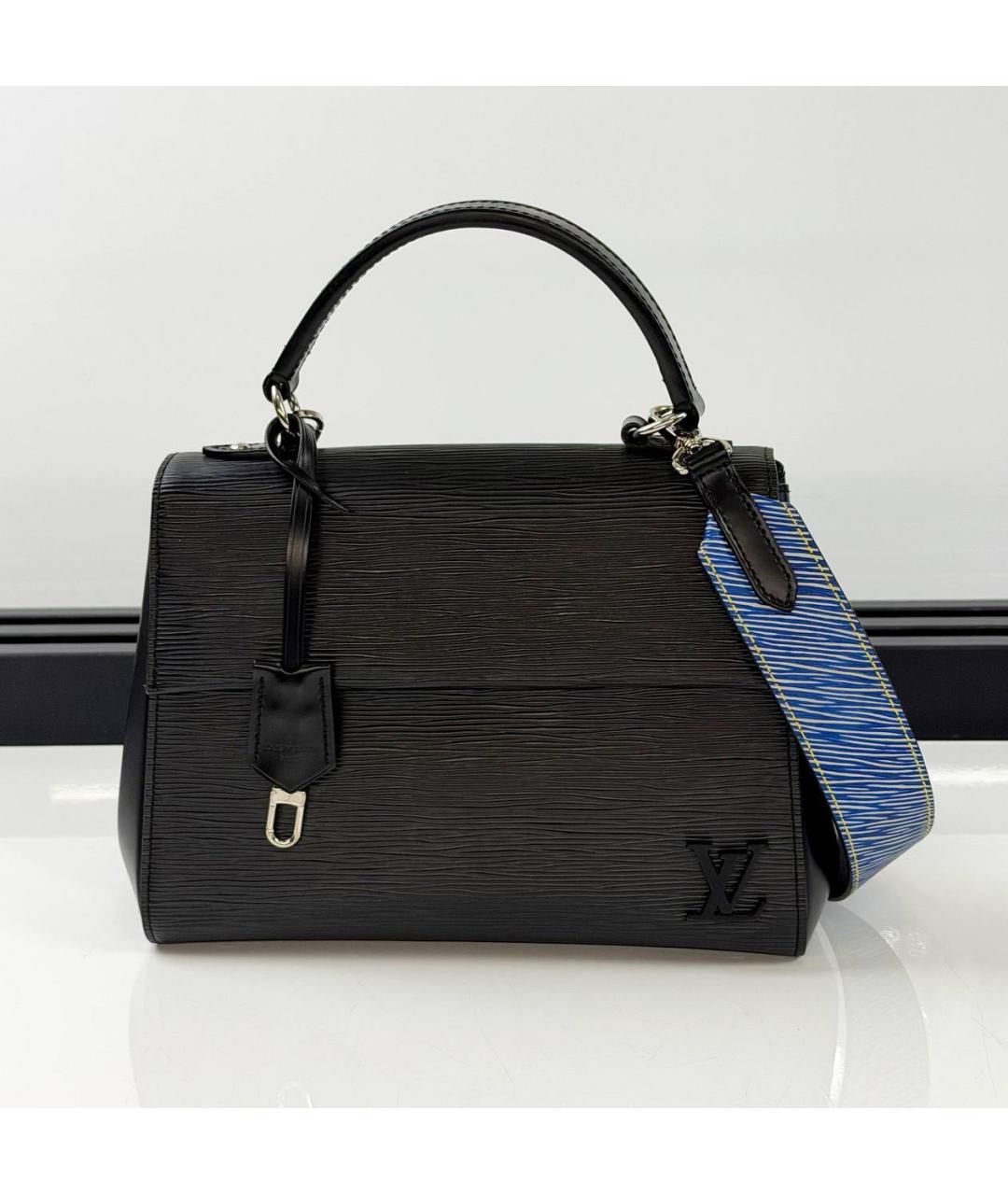 LOUIS VUITTON Черная кожаная сумка с короткими ручками, фото 9