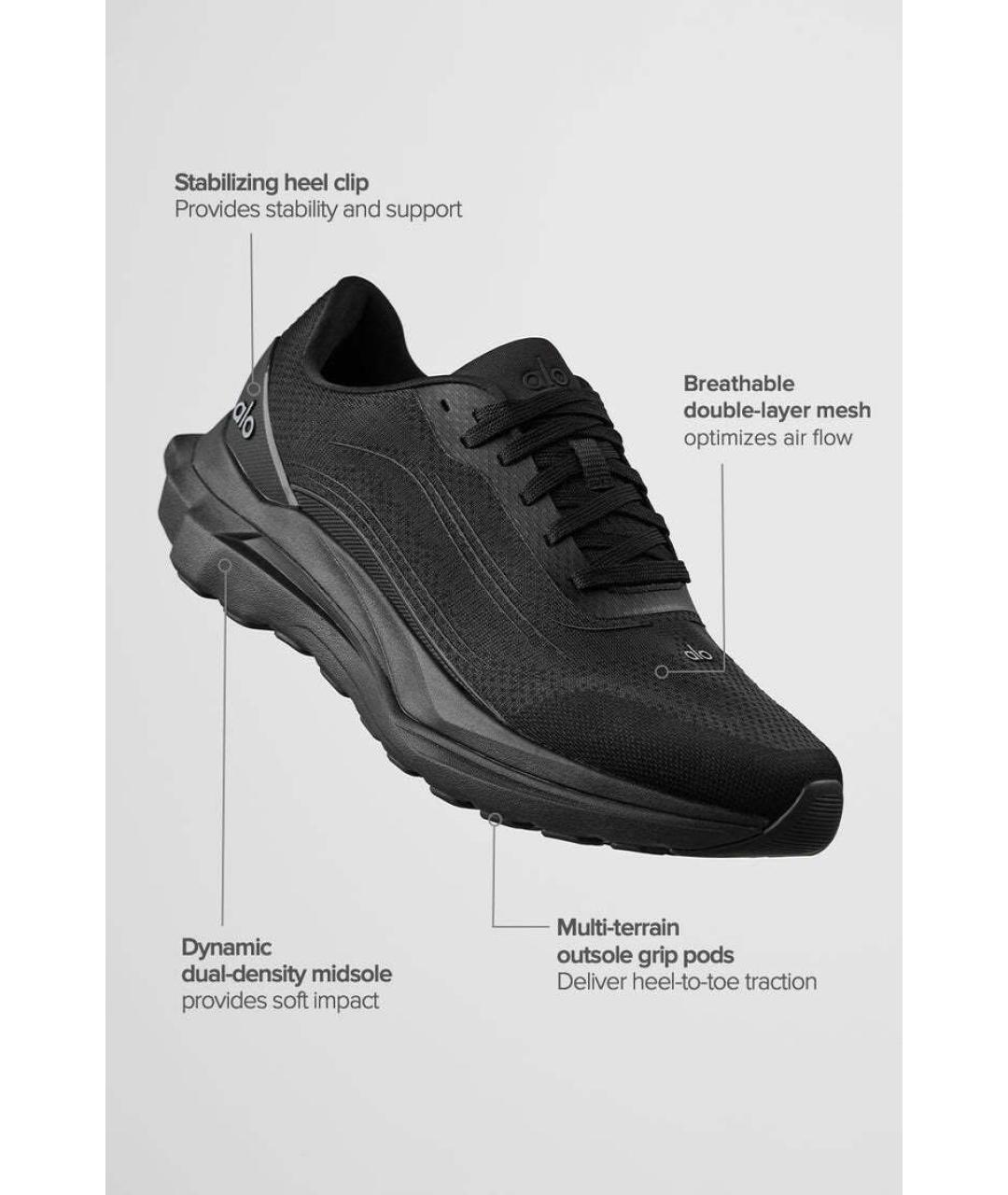 ALO YOGA Черные текстильные кроссовки, фото 2