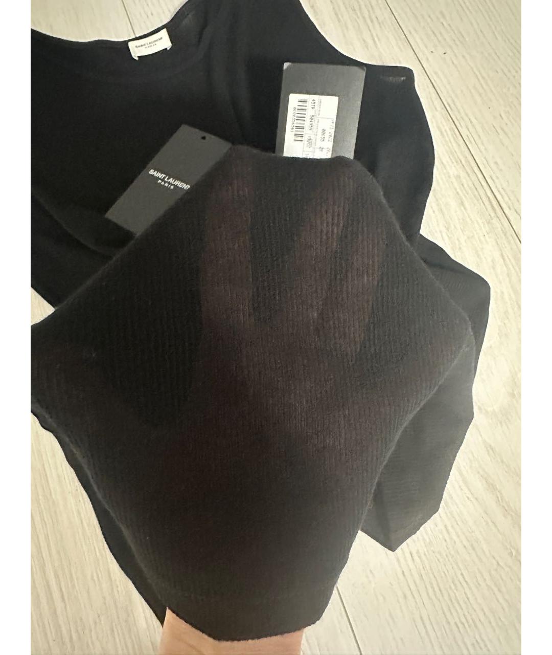 SAINT LAURENT Черная хлопковая майка, фото 6