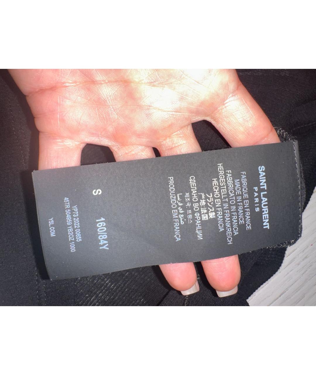 SAINT LAURENT Черная хлопковая майка, фото 4