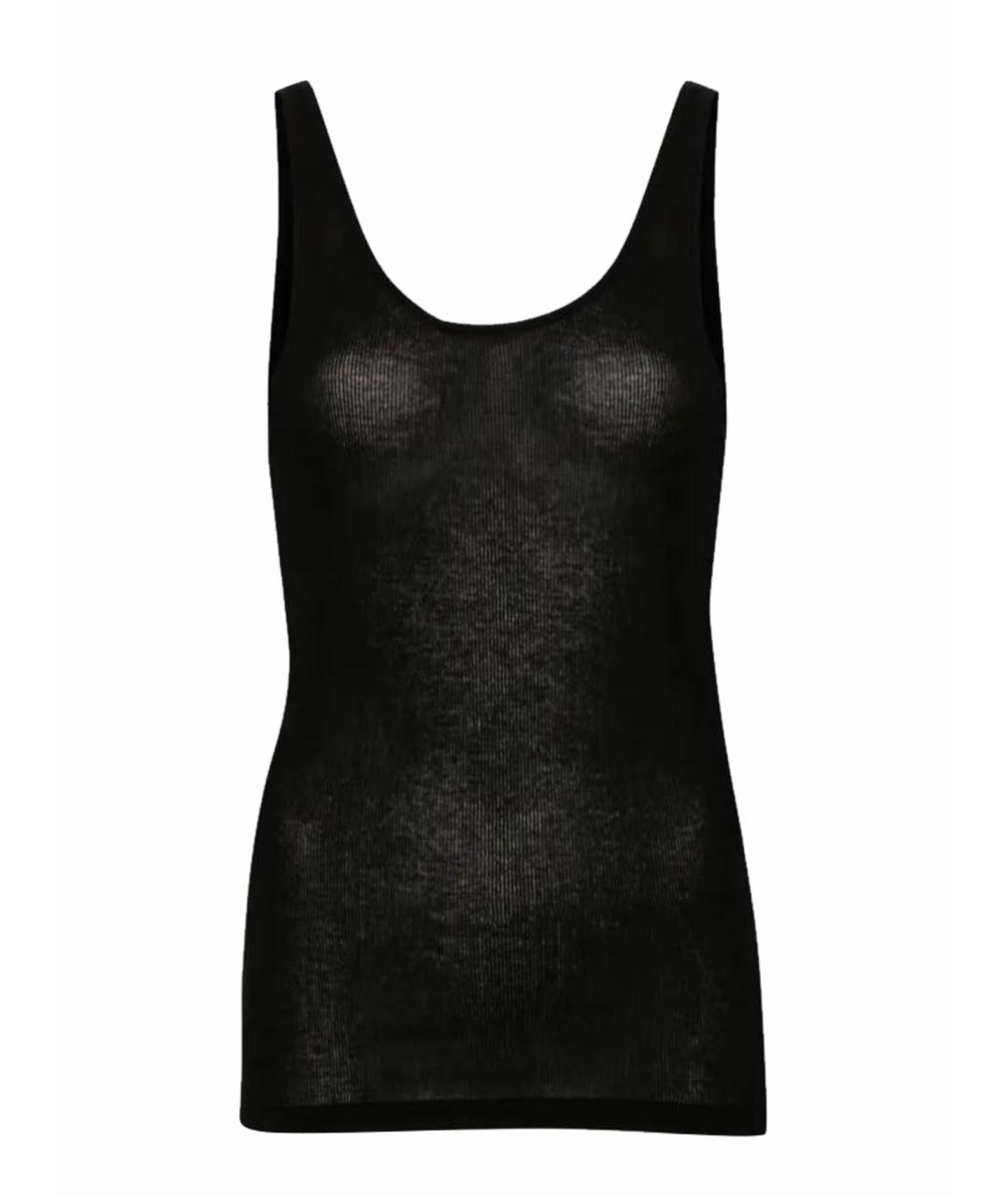 SAINT LAURENT Черная хлопковая майка, фото 1