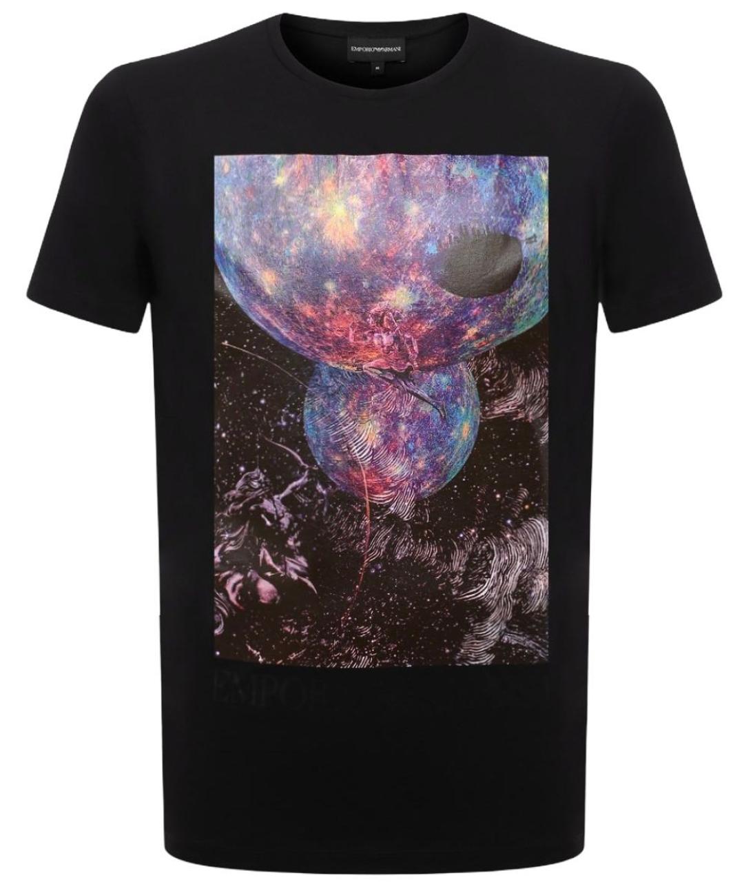 EMPORIO ARMANI Черная хлопковая футболка, фото 9