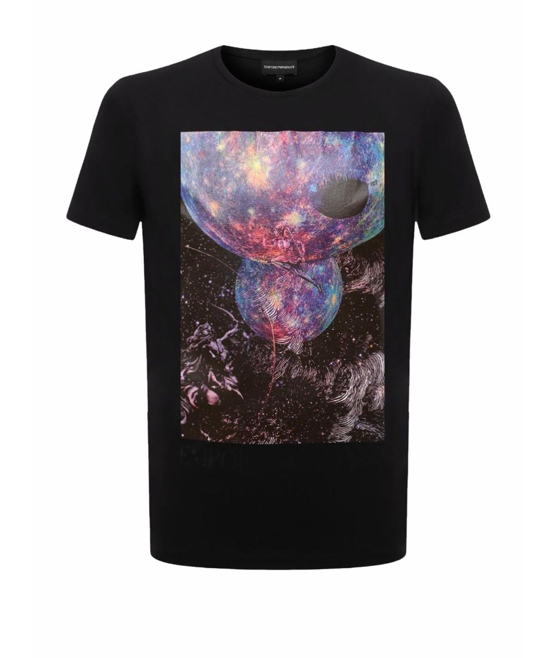 EMPORIO ARMANI Черная хлопковая футболка, фото 1