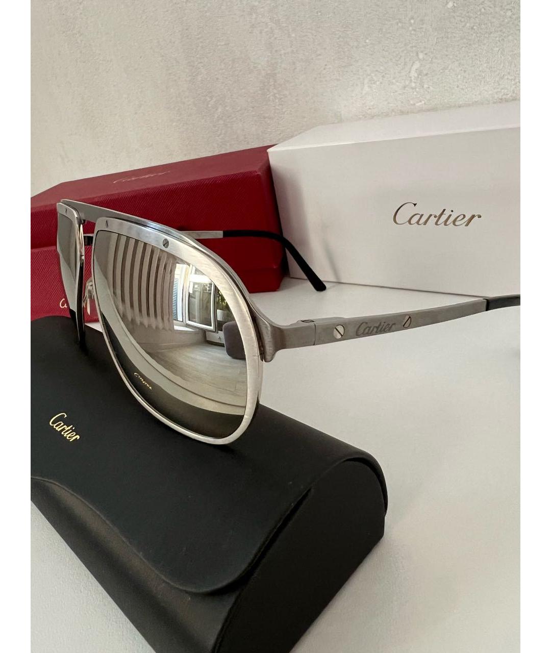 CARTIER Серебряные металлические солнцезащитные очки, фото 2