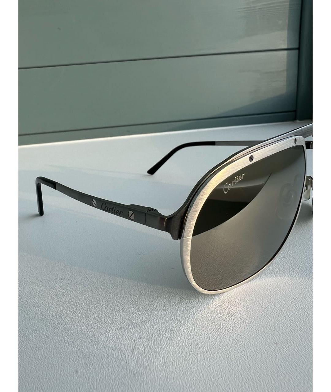 CARTIER Серебряные металлические солнцезащитные очки, фото 3