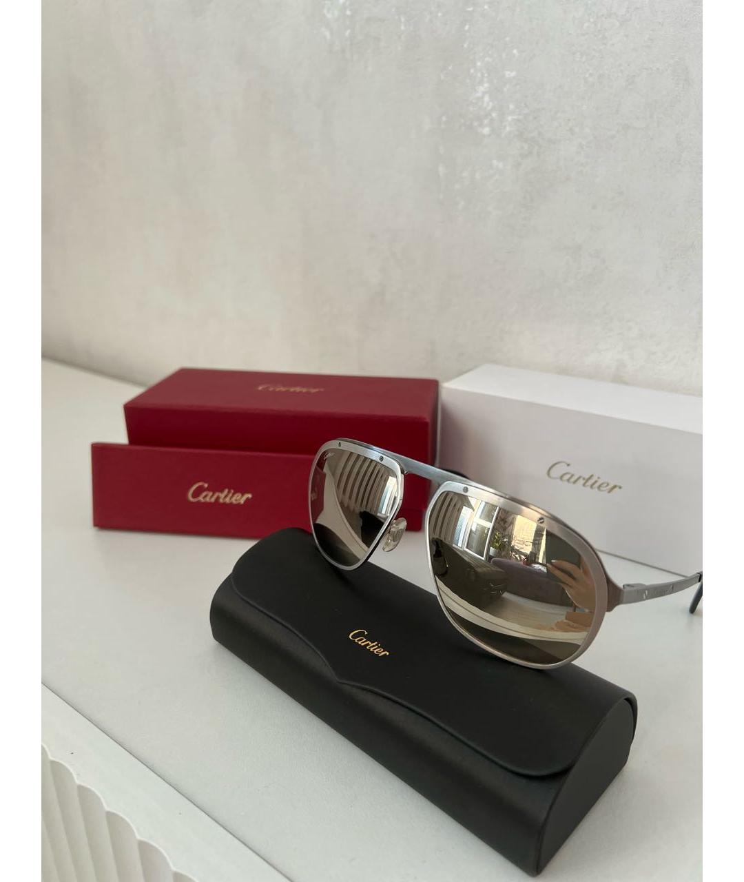 CARTIER Серебряные металлические солнцезащитные очки, фото 6