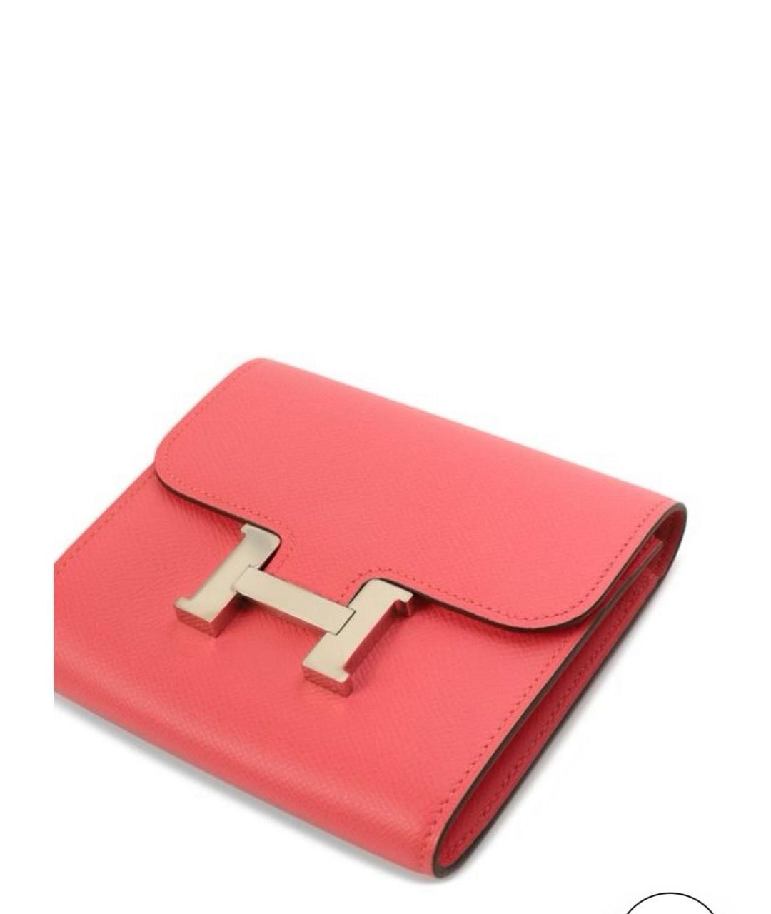 HERMES Розовый кожаный кошелек, фото 2