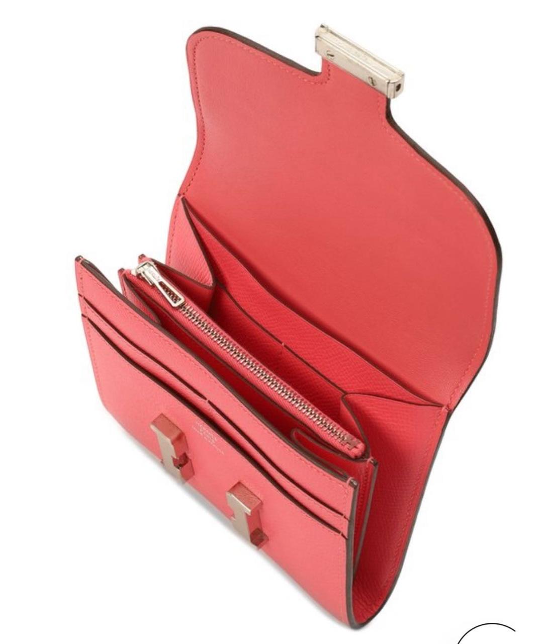 HERMES Розовый кожаный кошелек, фото 3