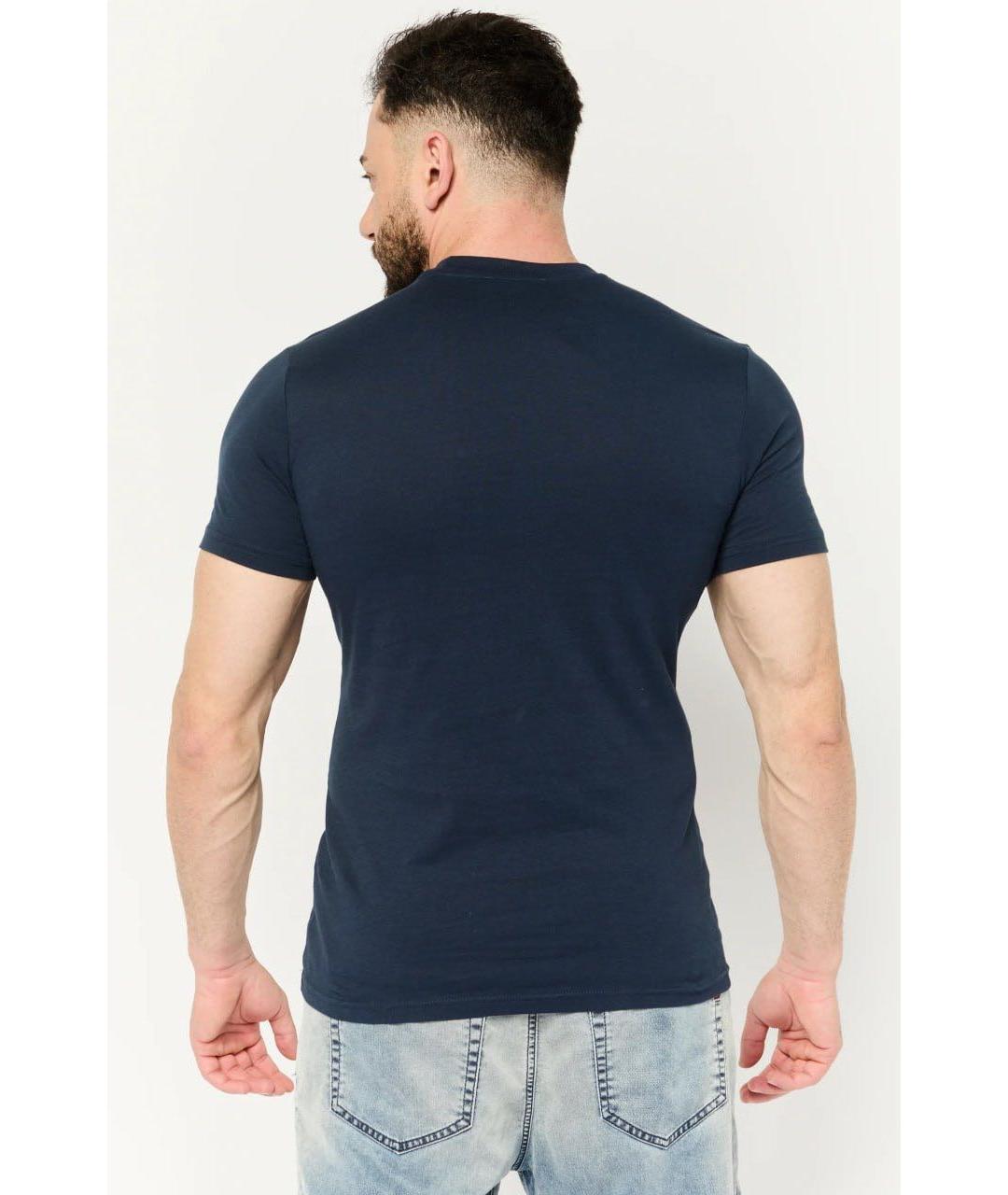 ROBERTO CAVALLI Темно-синяя хлопковая футболка, фото 8