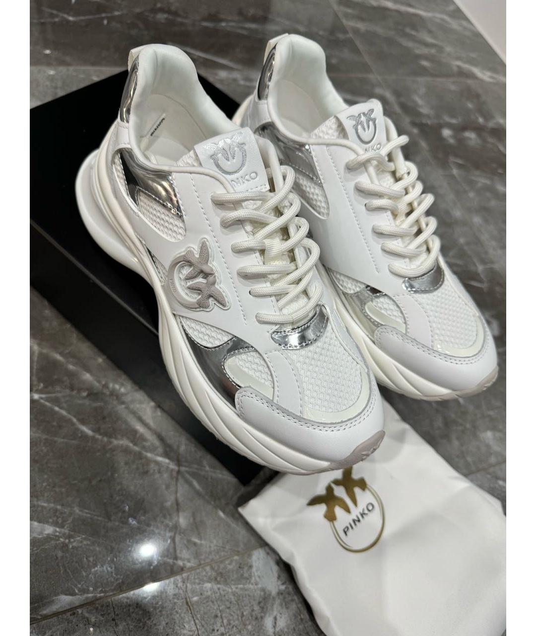 PINKO Белые кожаные кроссовки, фото 2