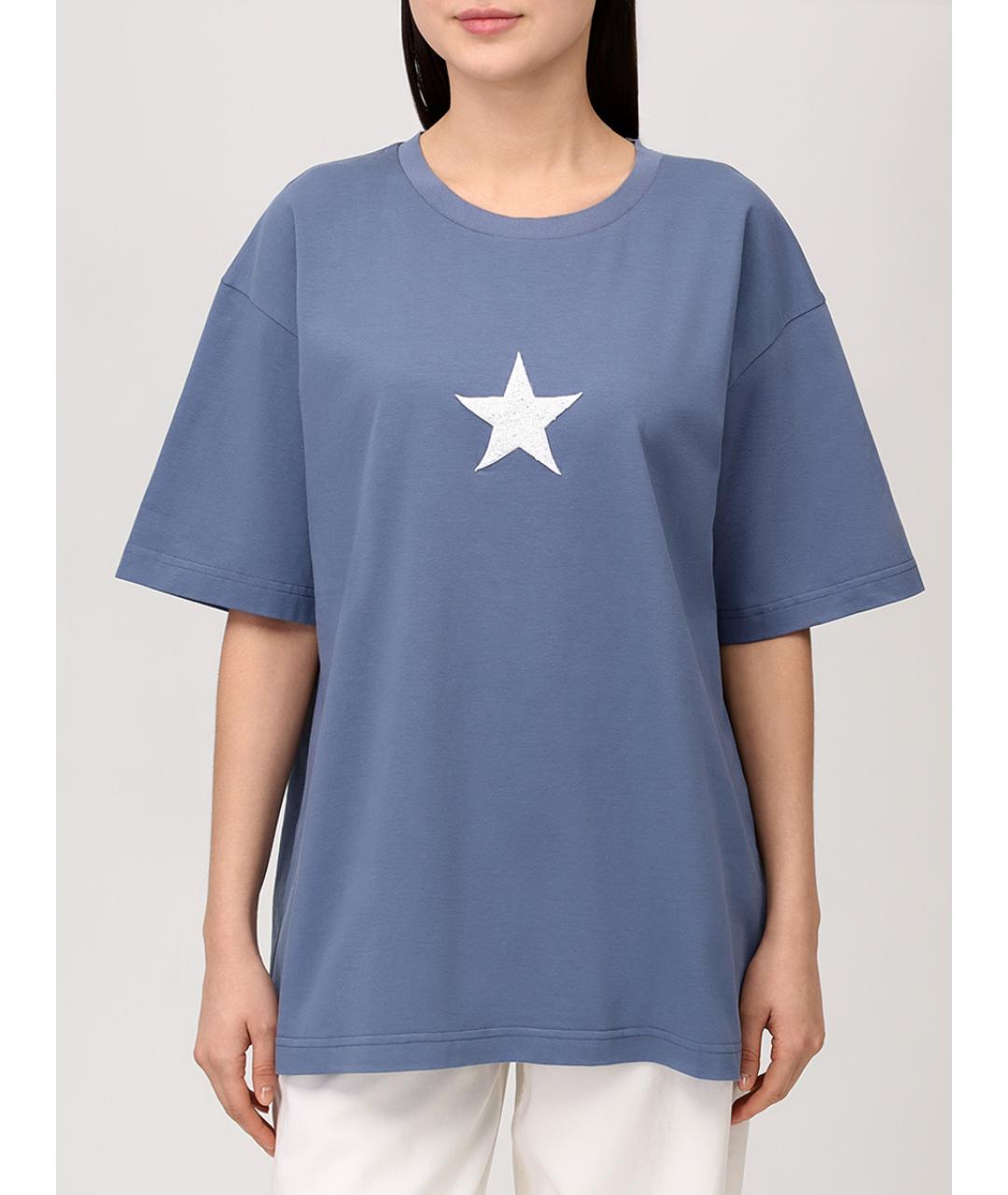 LORENA ANTONIAZZI Голубая хлопковая футболка, фото 4