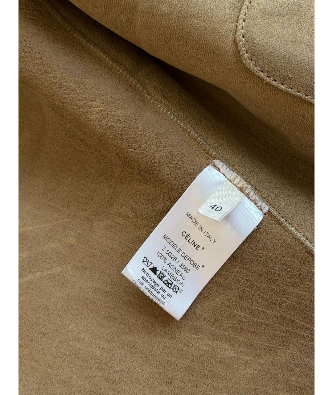 CELINE Коричневая кожаная дубленка, фото 5