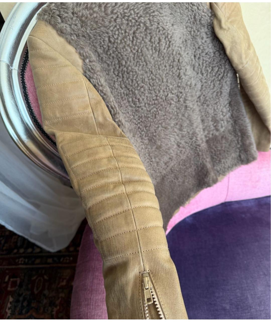 CELINE Коричневая кожаная дубленка, фото 6