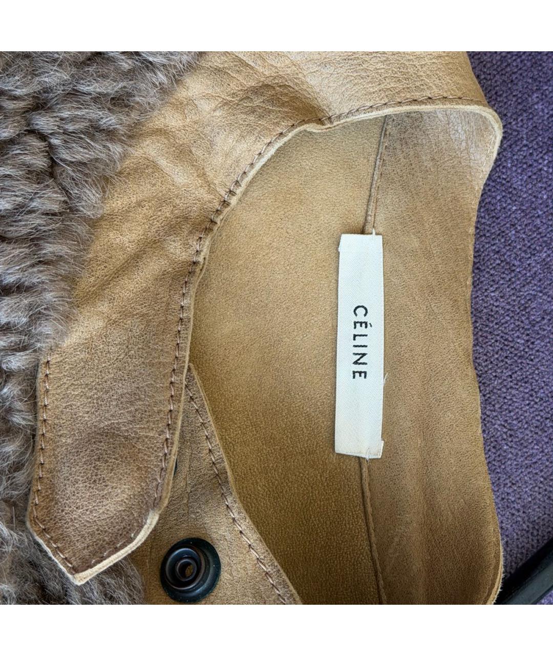 CELINE Коричневая кожаная дубленка, фото 3