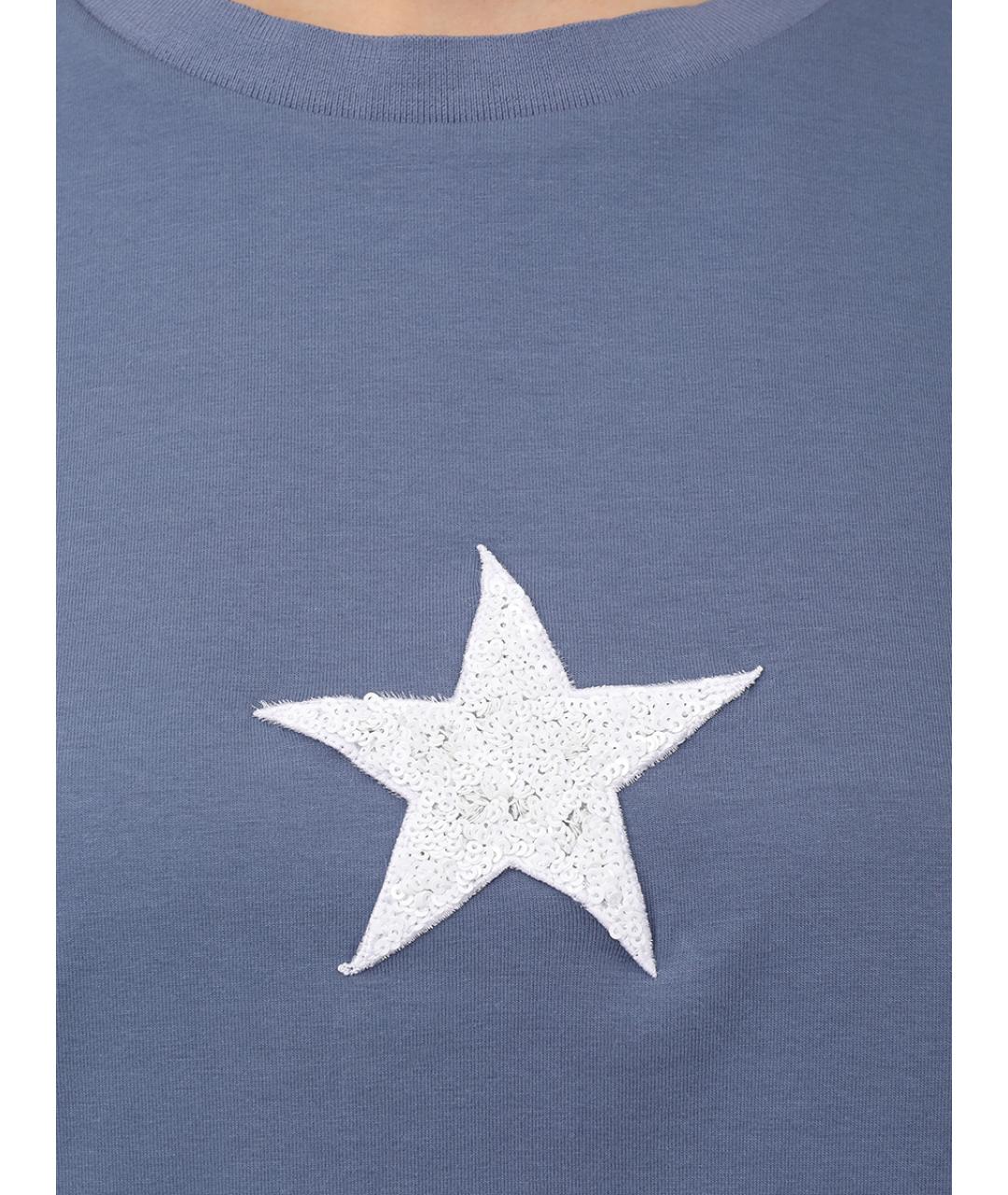 LORENA ANTONIAZZI Синяя хлопковая футболка, фото 5