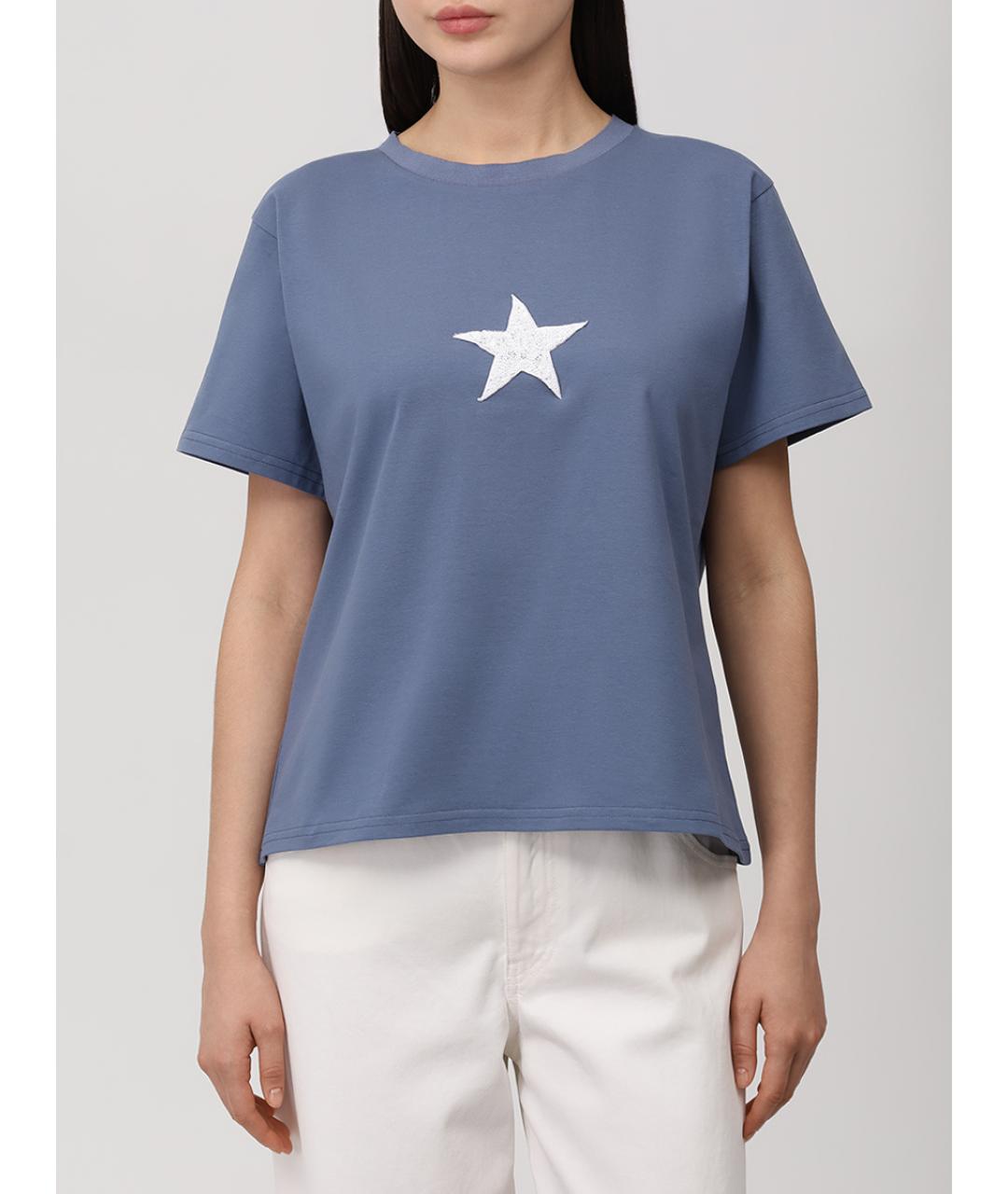 LORENA ANTONIAZZI Синяя хлопковая футболка, фото 4