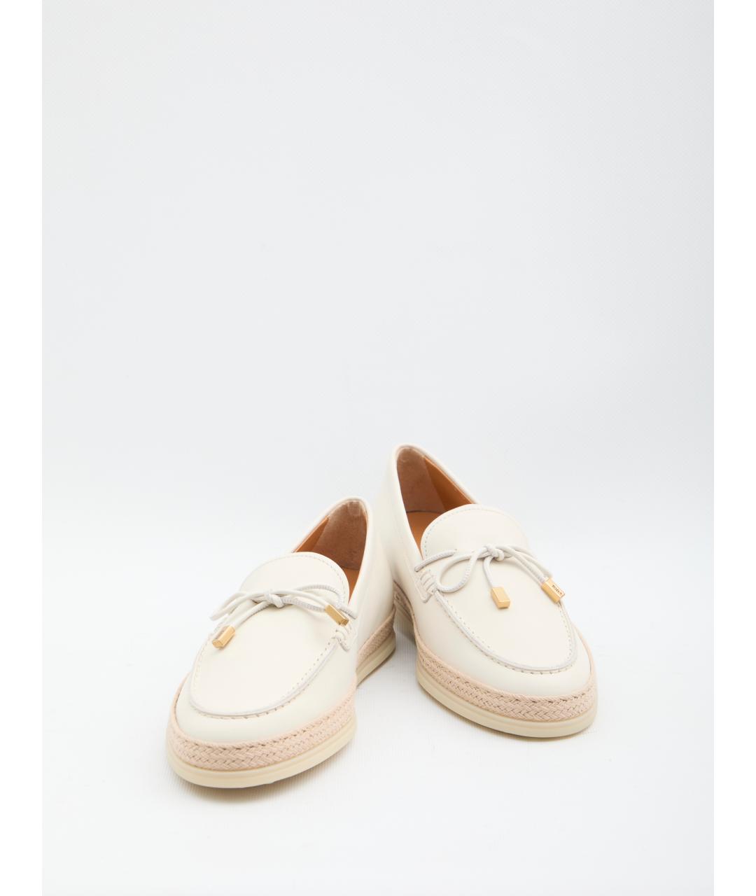 TOD'S Белые кожаные лоферы, фото 5