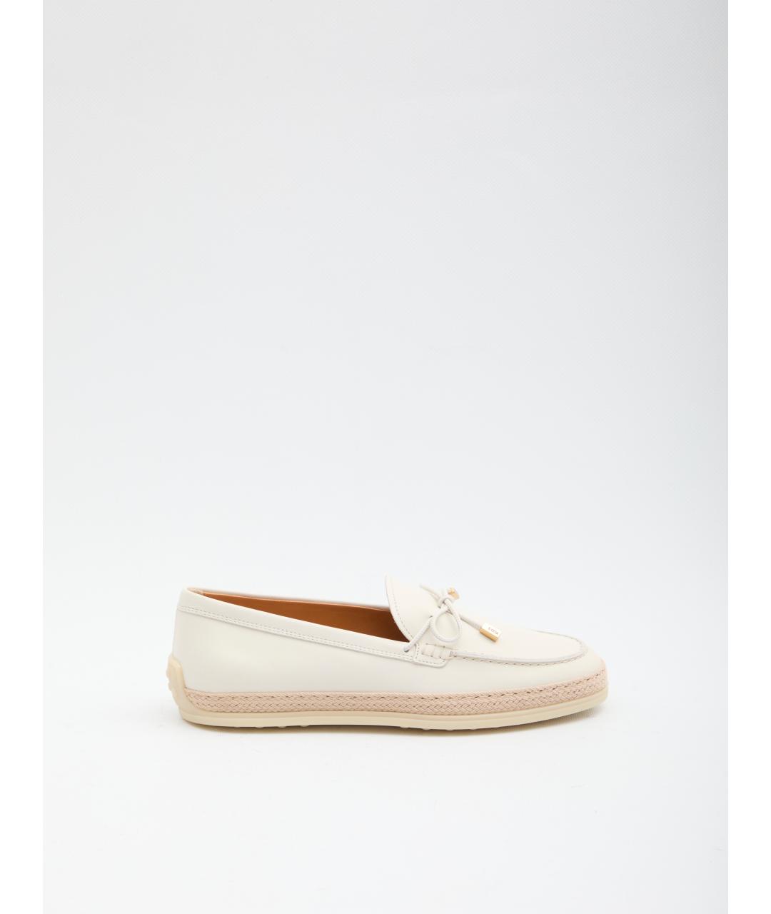 TOD'S Белые кожаные лоферы, фото 6