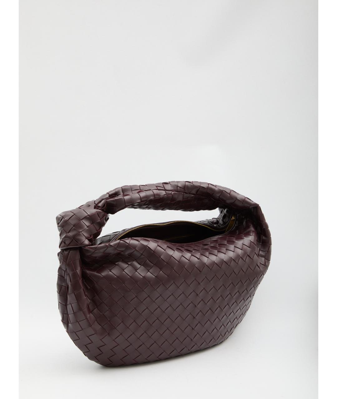 BOTTEGA VENETA Бордовая кожаная сумка с короткими ручками, фото 4