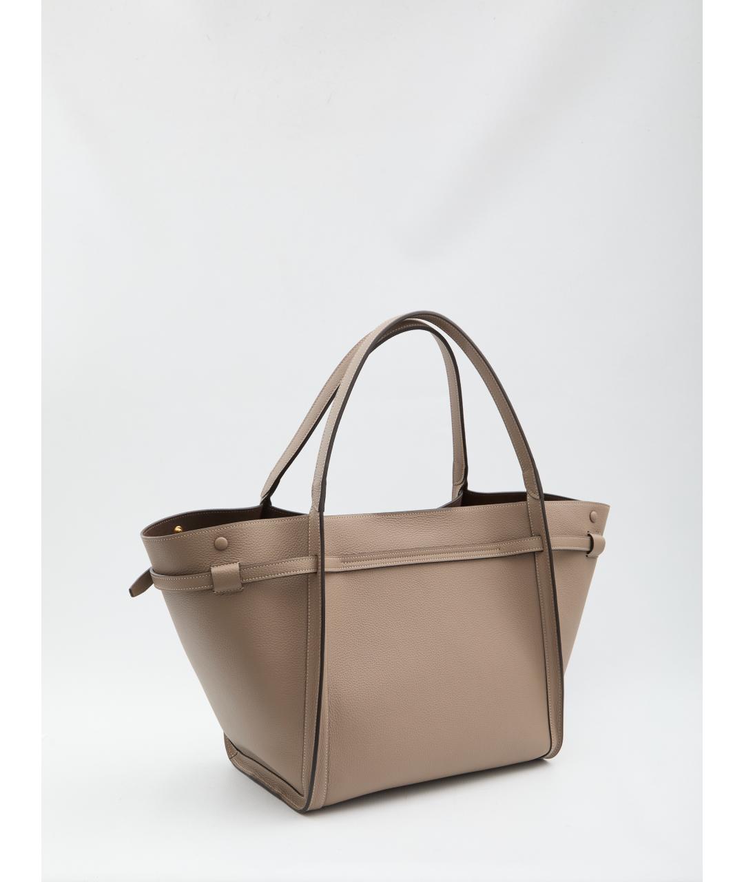 TOD'S Бежевая кожаная сумка тоут, фото 2