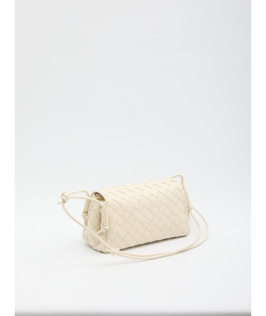 BOTTEGA VENETA Белая кожаная сумка через плечо, фото 2