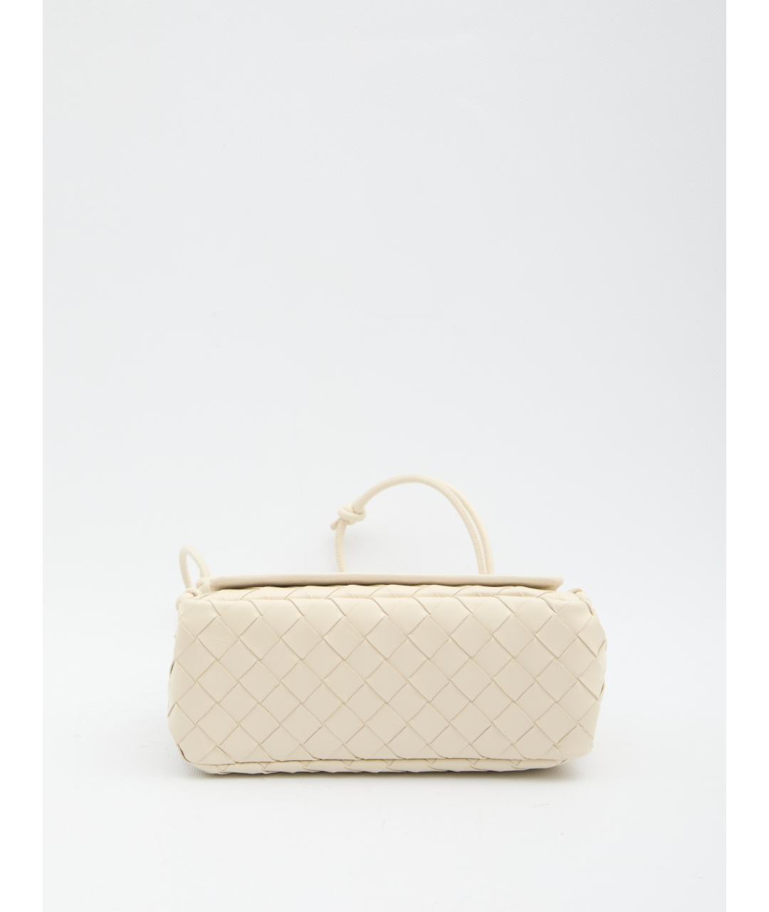BOTTEGA VENETA Белая кожаная сумка через плечо, фото 3