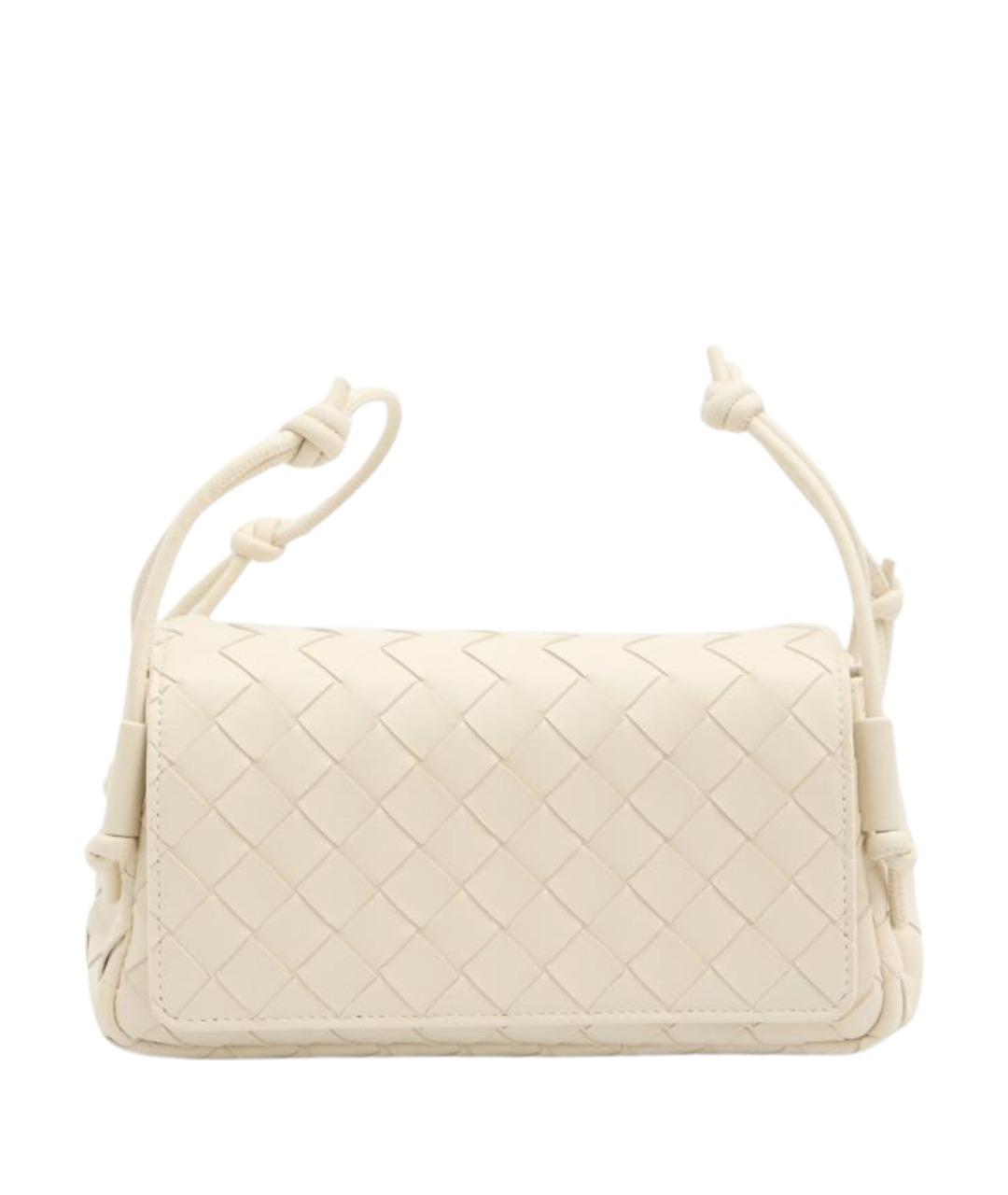 BOTTEGA VENETA Белая кожаная сумка через плечо, фото 1