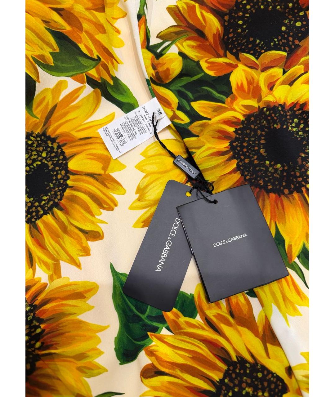 DOLCE&GABBANA Желтый полиэстеровый тренч/плащ, фото 5