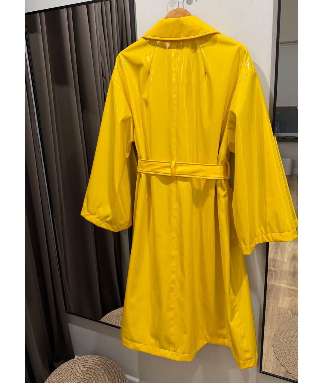 DOLCE&GABBANA Желтый полиэстеровый тренч/плащ, фото 2