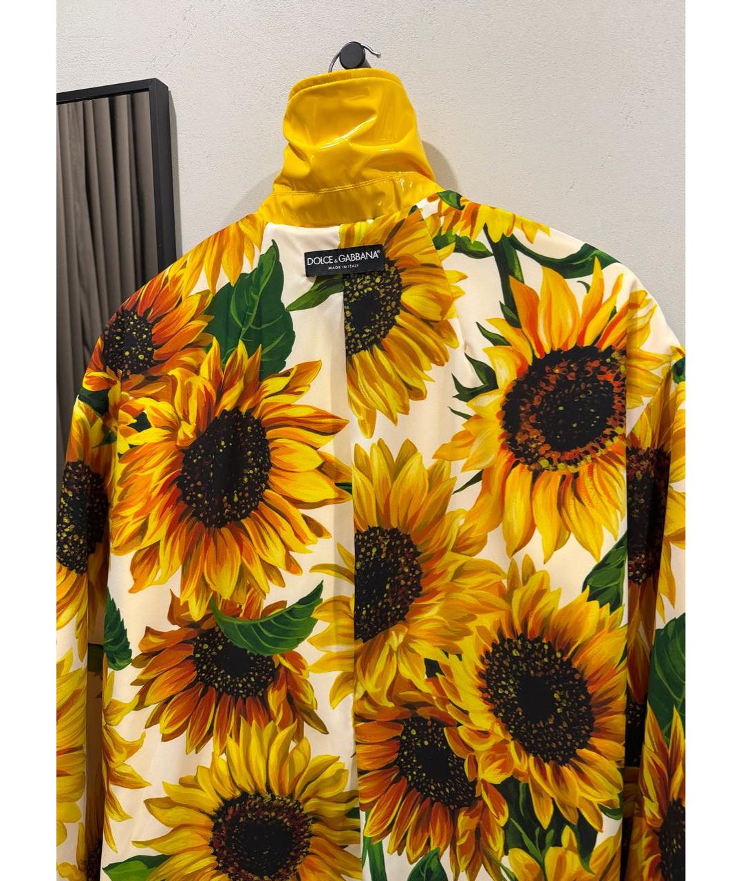 DOLCE&GABBANA Желтый полиэстеровый тренч/плащ, фото 3