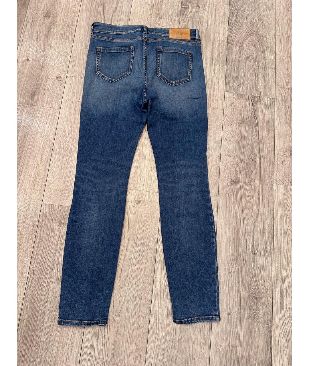 WEEKEND MAX MARA Синие хлопко-эластановые джинсы слим, фото 2