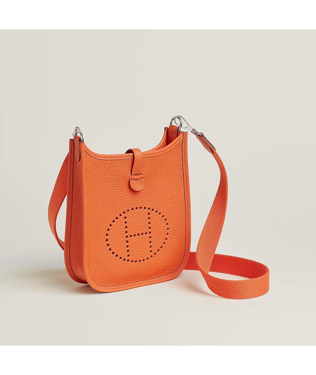 HERMES Оранжевая кожаная сумка через плечо, фото 2