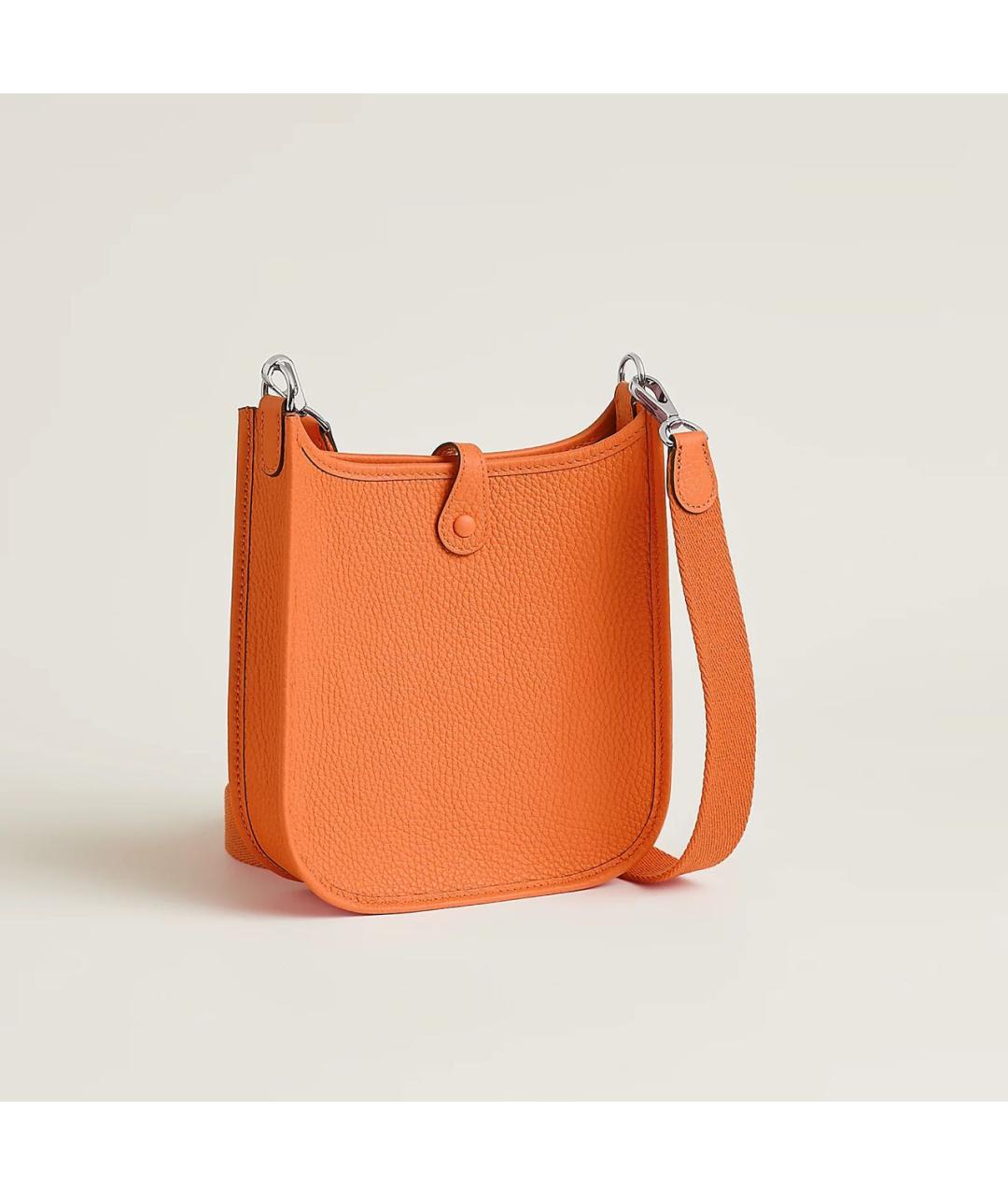 HERMES Оранжевая кожаная сумка через плечо, фото 3