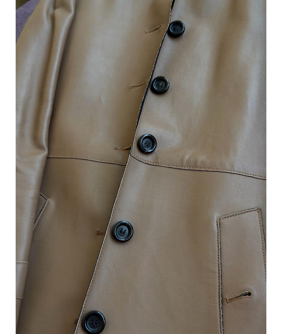 BURBERRY Коричневый кожаный тренч/плащ, фото 4