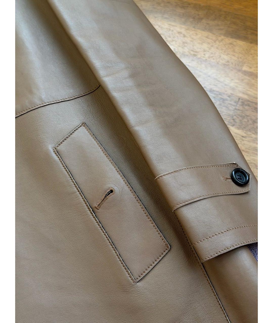 BURBERRY Коричневый кожаный тренч/плащ, фото 6