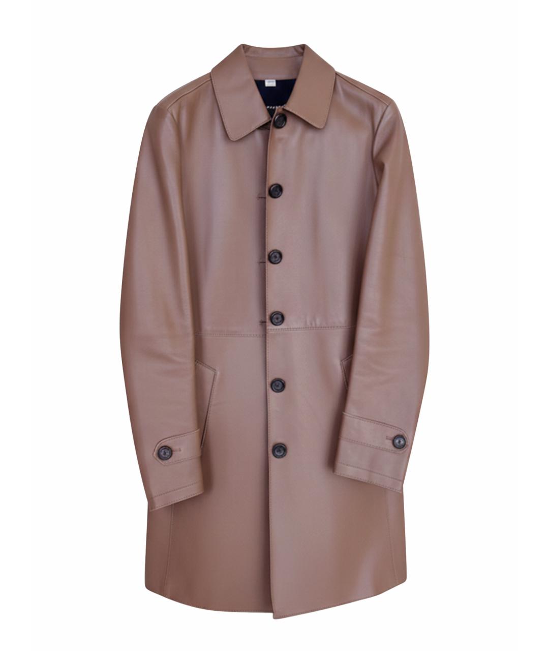 BURBERRY Коричневый кожаный тренч/плащ, фото 1