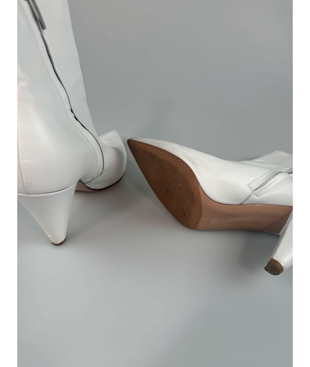 GIANVITO ROSSI Белые кожаные ботильоны, фото 5