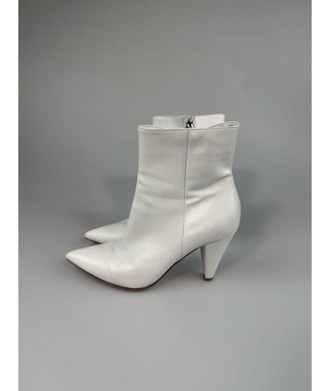 GIANVITO ROSSI Белые кожаные ботильоны, фото 4