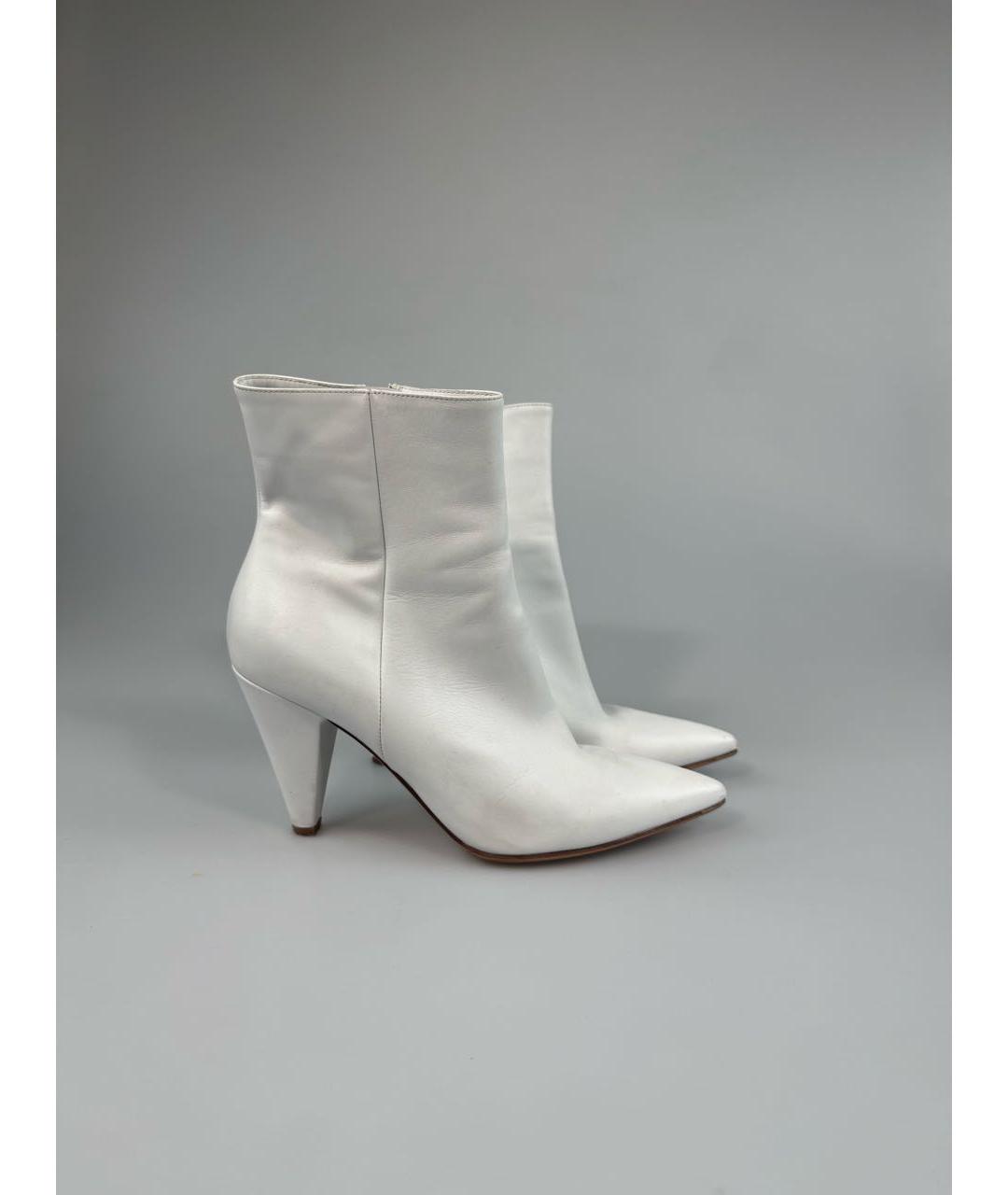 GIANVITO ROSSI Белые кожаные ботильоны, фото 6