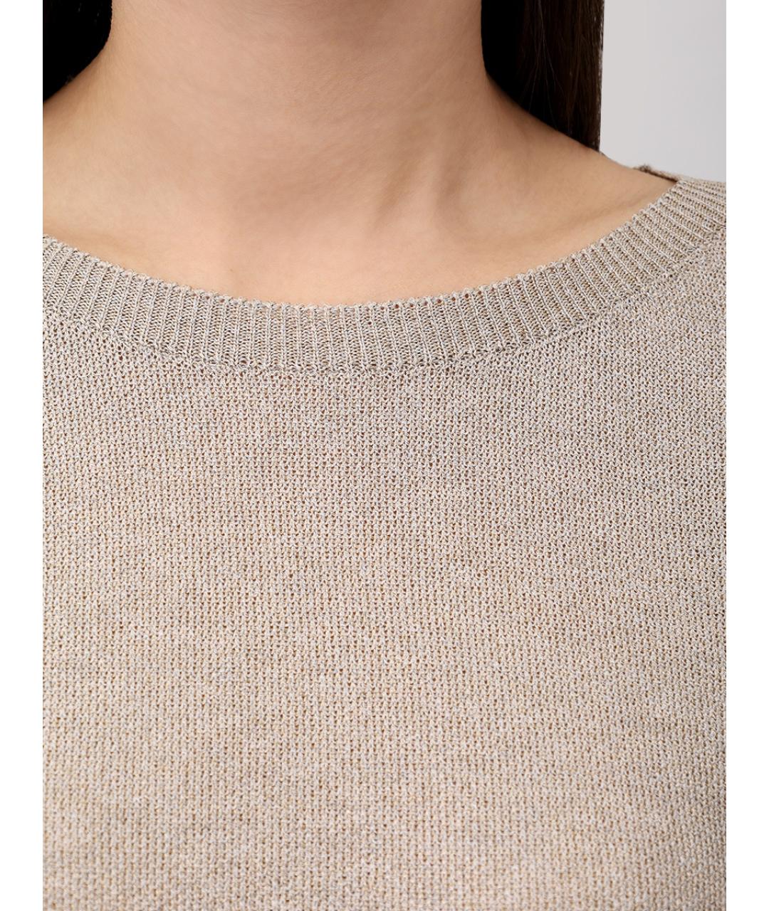 LORENA ANTONIAZZI Бежевый вискозный джемпер / свитер, фото 5