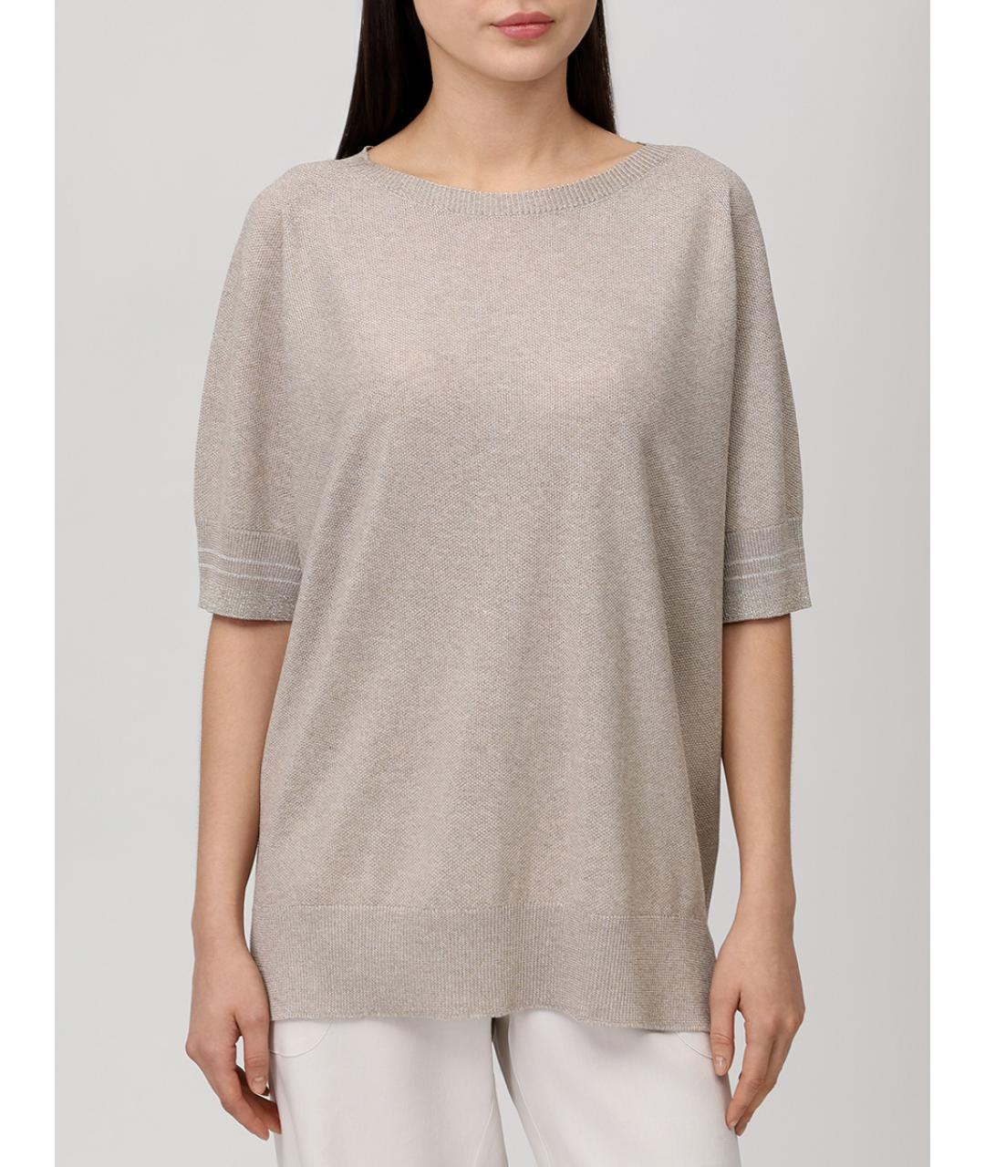 LORENA ANTONIAZZI Бежевый вискозный джемпер / свитер, фото 4