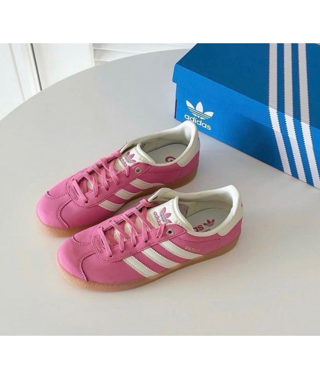 ADIDAS Розовые кожаные кроссовки, фото 2