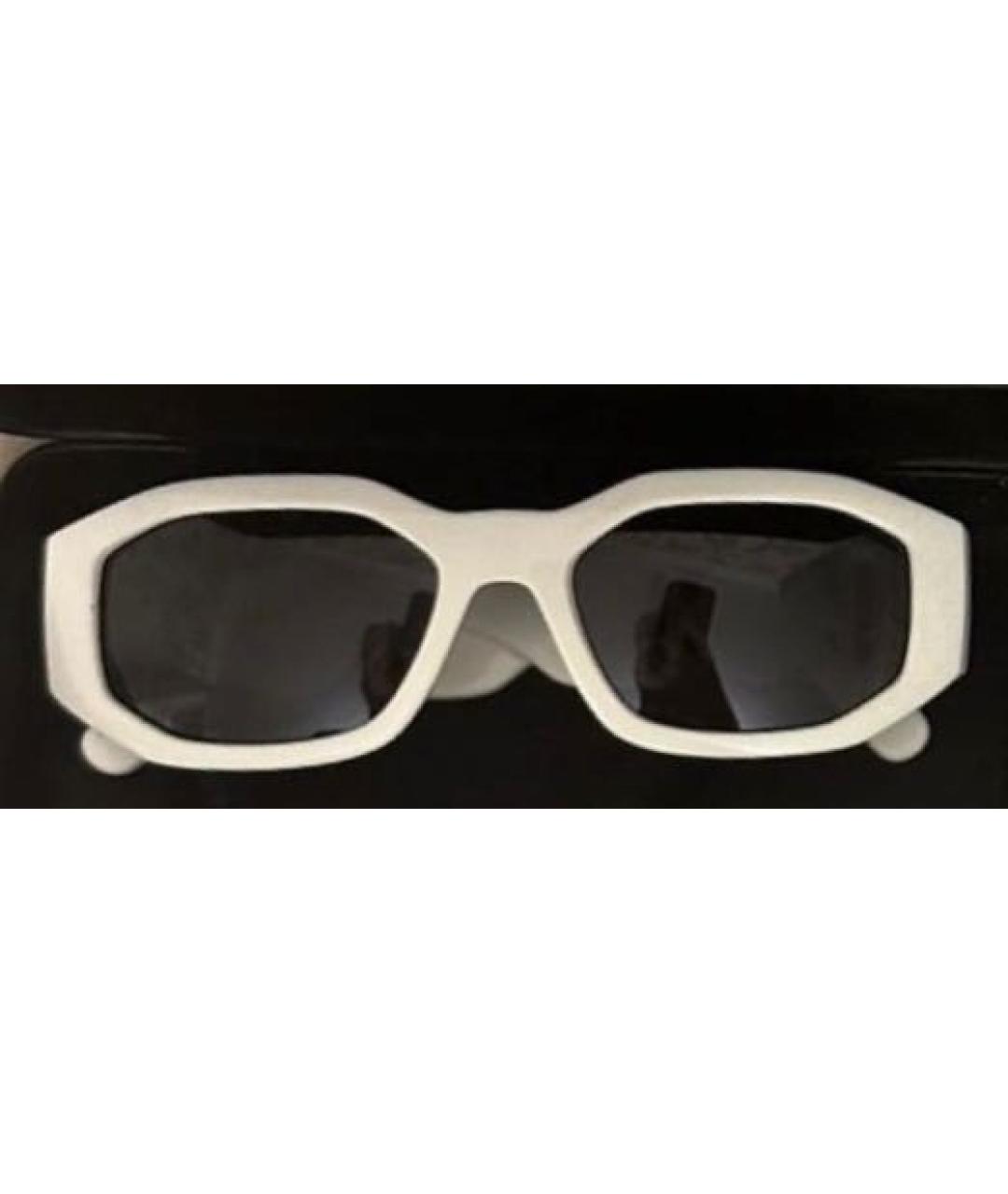 VERSACE Белые пластиковые солнцезащитные очки, фото 5