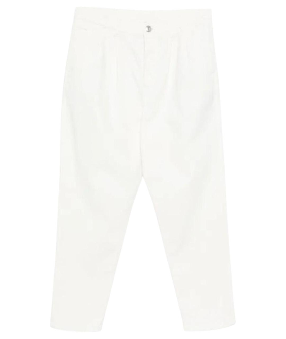 BRUNELLO CUCINELLI Белые хлопковые прямые джинсы, фото 1