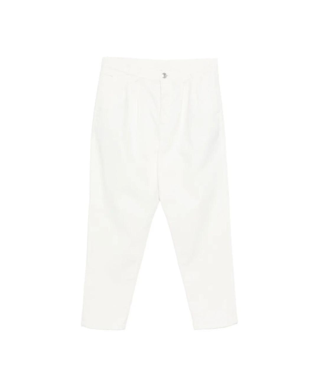 BRUNELLO CUCINELLI Белые хлопковые прямые джинсы, фото 6