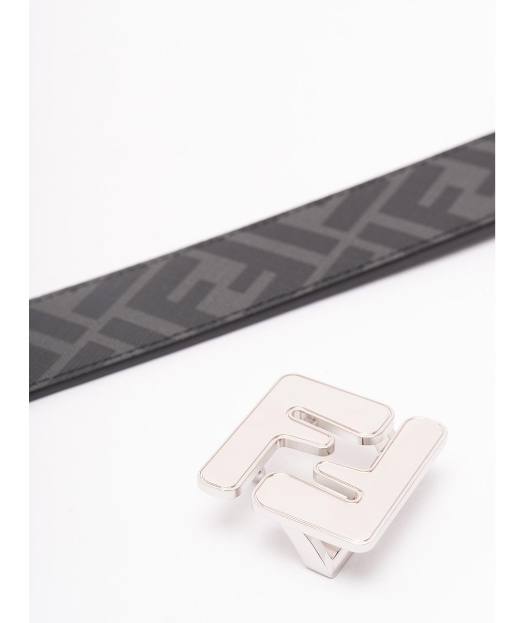 FENDI Черный кожаный ремень, фото 3