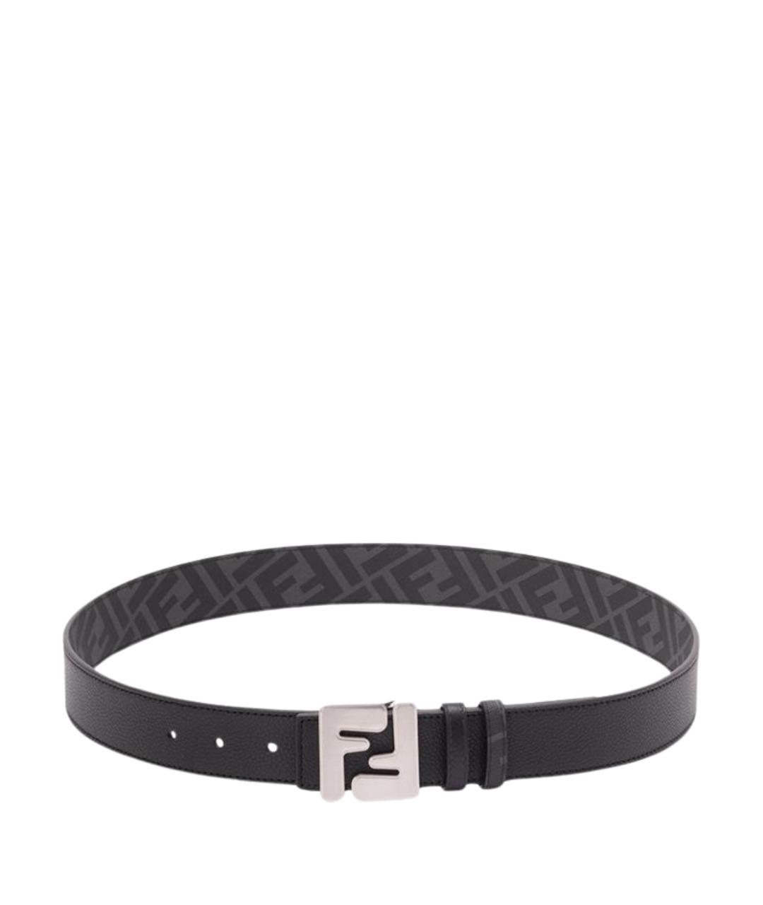 FENDI Черный кожаный ремень, фото 1
