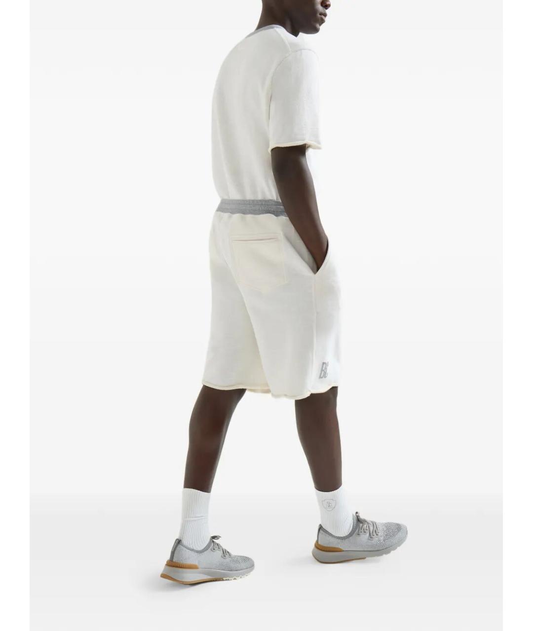 BRUNELLO CUCINELLI Белые хлопковые шорты, фото 4