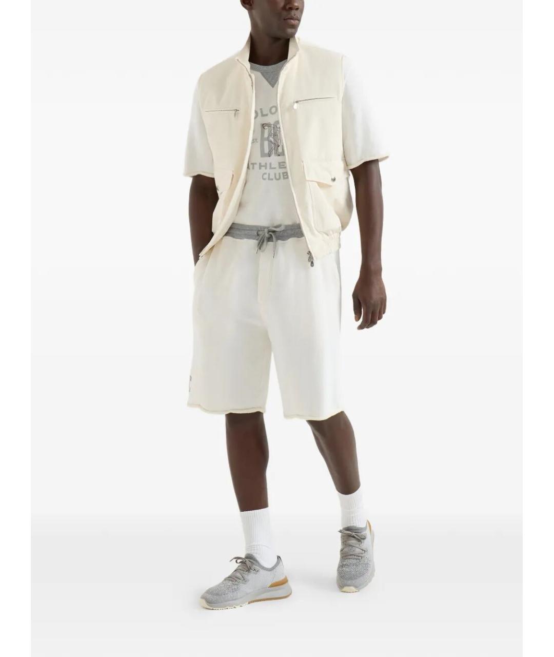 BRUNELLO CUCINELLI Белые хлопковые шорты, фото 2