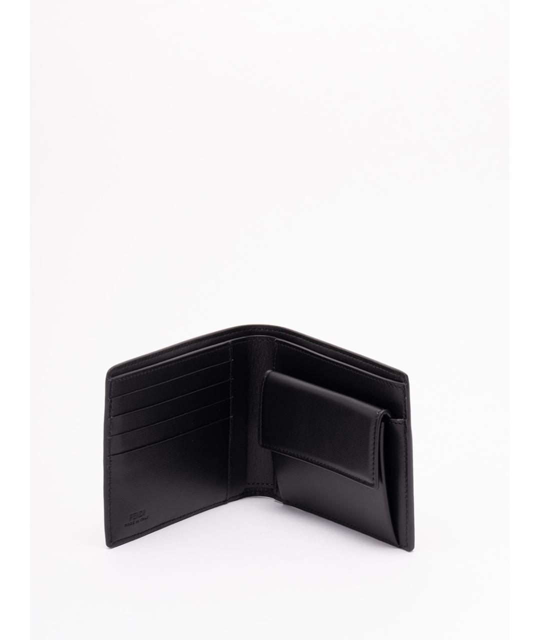 FENDI Черный кожаный кошелек, фото 3